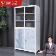 💘&amp;Southern Living Cupboard Kitchen Storage Cabinet Aluminum Alloy Storage Cabinet Locker Sideboard Cabinet Food Cupboard