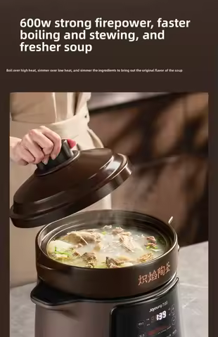 220V Joyoung Electric Slow Cooker Automatic Ceramic Pot Soup Stew Rice Porridge Cooking Machine New 