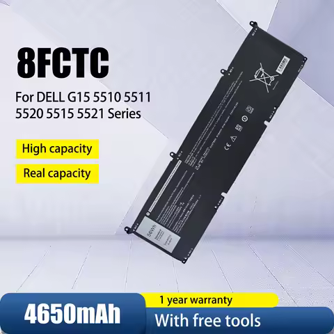New quality 8FCTC Battery For DELL G15 5510 5511 5520 5515 5521 Series For DELL XPS 15 9500 G7 15 75