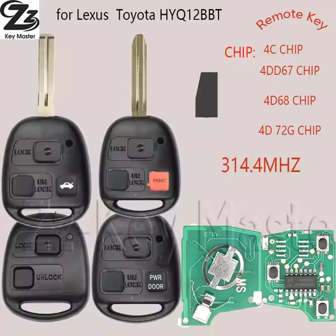 Zz 4C/4D67/4D68/4D72 G Chip HYQ12BBT 314.4MHz Car Remote Key For Toyota 2004-2010 Lexus ES330 SC430 