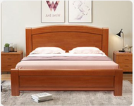 找得 - 包安裝包送貨現代簡約全實木床架單人床兒童床新中式實木床（海棠色 框架結構 1.2*1.98米）15044