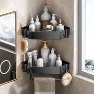 Black Corner Shelves Wall Mounted Aluminum Toilet Shampoo Holder No Drill ✨Fast Delivery✨ Bathroom Shelf Organizer Shower Storage Rack