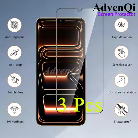 3pcs For Oukitel C17 6.52 INCH Screen Protector Tempered Glass Crystal HD Mica 9H Protective Anti Sc