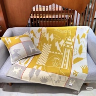 全新全配 Hermes 蜂蜜黃/珍珠灰 羊毛毯/寶寶毯