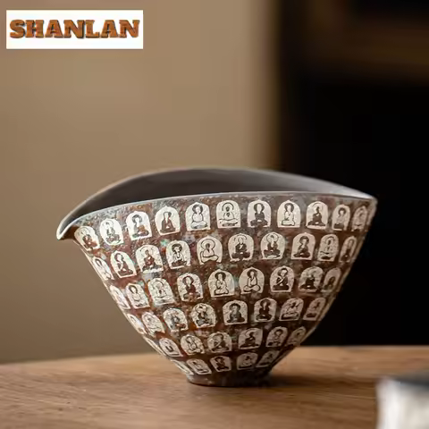 170ml Dunhuang Ten Thousand Buddhas Fair Cup Boutique Gilt Silver Tea Pitcher Ancient Cha Hai Justic