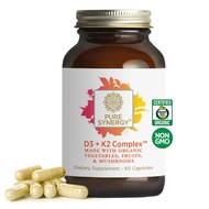 PURE SYNERGY D3 + K2 Complex | Vegan Vitamin D3 K2 Complex | Organic D3 Supplement with Vitamin K2 a