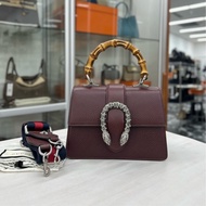 Gucci 酒神 安哥拉紅 mini竹節手提包