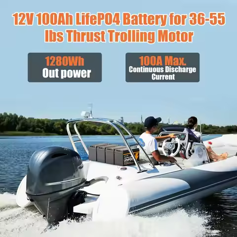 12V 100Ah LiFePO4 Battery Lithium Battery Group 31 Built-in 100A BMS, 1280Wh Up to 15000 Deep Cycles