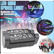 8 Eyes LED Mini Spider Light RGBW 4-in-1 Moving Head Beam DMX512 & Sound Activated Professional Stag