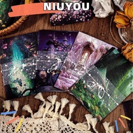 NIUYOU Scrapbook Craft Paper Kit, 145*100mm Double-offset Paper Materials Decoupage Paper, Mushroom Forest Craft Supplies Magic Forest Scrapbook Paper For Collage Card Making