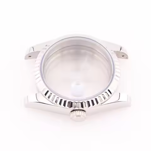 36MM Silver Datejust Sapphire Crystal NH35 Mechanical Watch Case Mods Replacements Parts