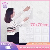 70x70cm - White Square Foam Wallpaper for Walls or Ceilings 3D Foam Wallpaper