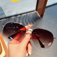 Aviator super cool men's half-frame sunglasses, brown aviator glasses, driving sunglasses