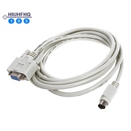 DB9P to 8P Mini Din RS232 Download Cable White 8.2 Ft for PLC -EH