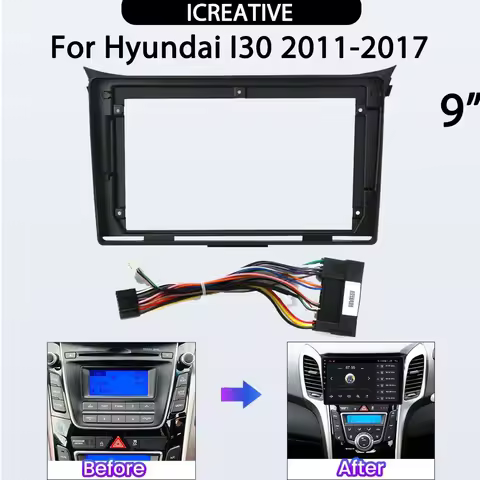 For Hyundai I30 2011-2017 9inch Car Radio Panel Kit Power Cable Car Accessories Central Control Mult