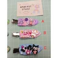 Korean deco cream character hair clip / diy decoden hair clip