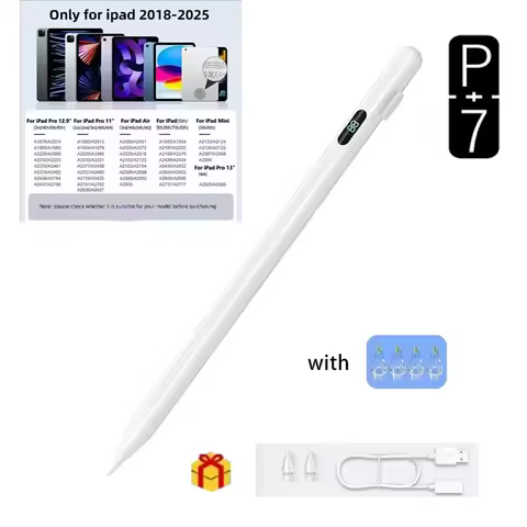 P+7 Stylus Pen For Apple iPad Air Mini6/7/8 iPad A16 iPad11 iPadPro Dedicated with 4 tips Battery Di