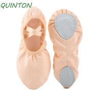 QUINTON Dance Shoes For Adult Women Slippers Professional Ballet Dance Latin Dance Yoga Training Canvas Leather Girls Shoes