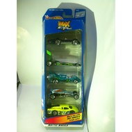 Hot Wheels Gift Pack. 2000 Max Steel 5-Pack - 25366. Turbolence-Dragster-Power Rocket-Sweet 16 II-GT