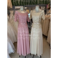 Spot Goods✁Lace dress with 3/4 sleeves (mother of the bride, principal sponsor, ninang, formal dress