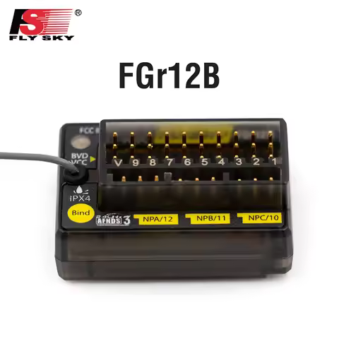 FLYSKY FGr12B 2.4GHz 12CH Receiver PWM PPM Ibus for AFHDS3 Transmitters RF Modules PL18/ NB4 /NB4 Li
