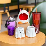 ✨Ins Starbucks Starbucks Halloween Cup 22 Playful Ghost Pumpkin Fancy Dress Party Stainless Steel Vacuum Mug Ceramic Mug