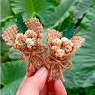 Buket Mini Wrapping Goni Buket Bunga Edelweis Kering Mini Size 5x6 Cm