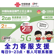 新升級 2日4GB內地澳門·兩地通用5G/4G 無限上網卡數據卡SIM咭(主圖與聯通通用包裝隨機發貨)(最後啟用日期 30/6/2027)- 店內另提供 1 至 365 天內地上網卡