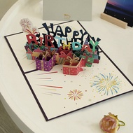 3d Birthday Card Happy Birthday Cake Greeting Envelope Boyfriend Girlfriend Kids Gift Card Cute Crea