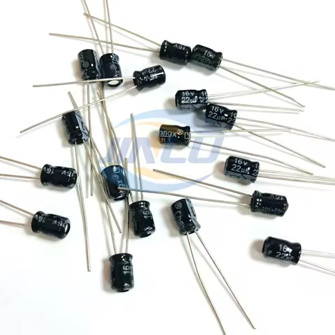 50pcs 16V22uf 4x5mm Aluminum Electrolytic Capacitor 22uf16v 16v 22uf 16wv 22mf 16vdc 22FD 16v22mf 22