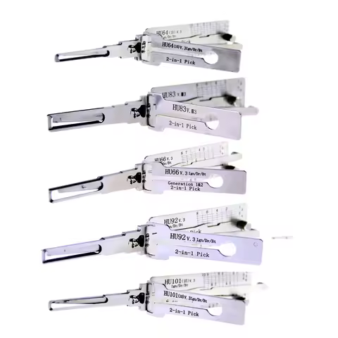 HU83 HU66 HU101 HU64 HU92 5pcs Car LockPick Set, Locksmith Professional Lishi 2 IN 1 Tools for Auto