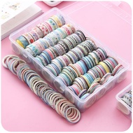 100 Rol / Set Selotip Washi Masking Tape 1-3MM Motif Acak Untuk