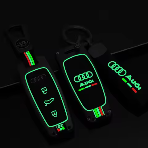 2025 Hot Zinc Alloy+Silicone Car Remote Key Case Cover Shell Bag For Audi A3 A6 A7 A8 E-tron Q7 Q8 C