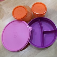 Tupperware Twinkle kid Baby divided lunch box plate 350ml with mini snack cup 110ml 2pcs (Baby)/ 4X110ml snack cups