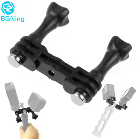 Plastic Dual Mounting Adapter for Gopro Hero 7 6 5 4 Yi Action Camera Double Vertical Bracket Tripod