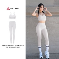 Bộ đồ tập gym yoga Fitme áo bra thể thao Theta quần legging Zeta Light Grey