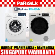 (Bulky)(Bundle) Electrolux EWF8024D3WB Front Load Washing Machine(8kg) + Elba EBD981H Heat Pump Dryer(9kg)