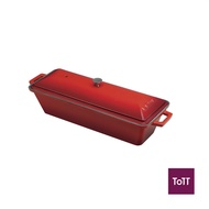 Lava Red Cast Iron Rect Terrine Pot L26.5xW8.5xH7cm, 1.0L