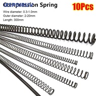 IESPOIRNC 10Pcs Long Coil Spring, Length 300mm Y-type Compression Spring,  65Mn Spring Steel 0.3 0.4