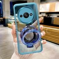 Case POCO C61 New Design Magnetic Stand Holder Transparent Casing Xiaomi POCOC61 POCO C 61 Ultra Thi