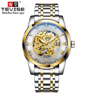 2023 TEVISE Waterproof Tungsten Steel Men's Watch Business Minimalist Fully Automatic Mechanical Wat