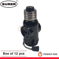 Surer 522 Pull Chain Socket E27 with 2-Pin Outlets (3A) (Box of 12pcs) (500 Series)