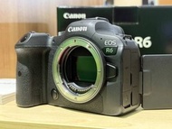 [16715] Canon EOS R6 無反單眼相機機身，成色極佳。二手，成色正常。內含電池、充電器和背帶套裝。