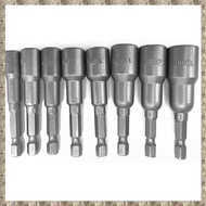 (RSDF) 8pcs 1/4 inch Hex Magnetic Nut Driver Socket Set Metric Impact Drill Bits 6 to 13mm Adapter