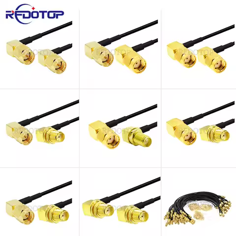 New RG-174 SMA Male/Female 90 Degree Connector WiFi Antenna Extension RG174 RF Coaxial Cable Pigtail