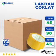 lakban cokelat 90 yard 45 mm ECO 1 dus 72 pcs 12 rol/ isolasi online tape