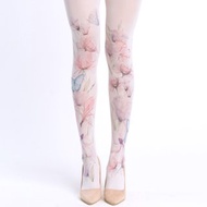 Blue Butterfly floral pantyhose, plus size clothing
