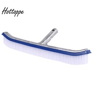 18 Inch Outdoor Pool Wall Brush Swimming Pool Cleaning Tool Aluminum Handle for Pond Spa  Pools Alga