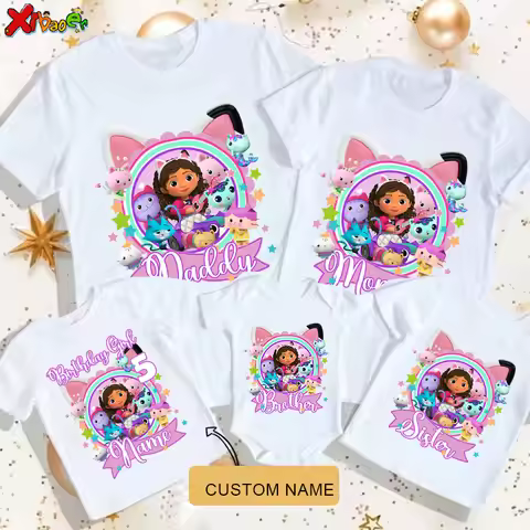 birthday t shirt for girls personalized name Princess Family Matching Outfits Party Toddler Baby T-s