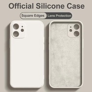 Silicone Case for Apple iPhone 13 12 11 Pro Max Mini X Xs XR SE 6 6s 7 8 Plus Case Casing Square Edges Liquid Lens Protection Cover